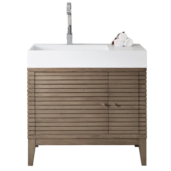 James Martin Vanities Linear 36in Single Vanity Cabinet, Whitewashed Walnut 210-V36-WW - main